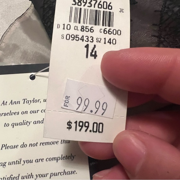 NWT Ann Taylor 100% silk fully lined v neck beaded dress. Size 14. - Picture 11 of 15